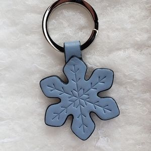 NEW Vintage Coach Leather Snowflake Keychain